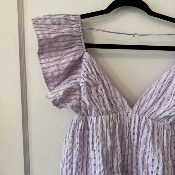 Day + Moon Dresses & Skirts - day + moon Lavender Gingham Textured Dress